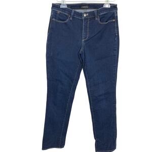Talbots Flawless 5 Pocket Straight Leg Dark Wash Stretch Mid Rise Jeans sz 6